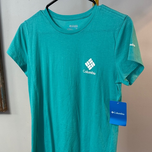 Columbia Women's Aqua Short Sleeve Tee NWT S - Picture 4 of 10